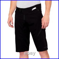 100% Airmatic Shorts Black, Men's Stretch-Mesh Airflow Venting for MTB Cycling