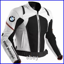 BMW Motorrad Motorbike Racing Armor Protected Leather Jacket CE Approved For Men