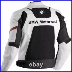 BMW Motorrad Motorbike Racing Armor Protected Leather Jacket CE Approved For Men