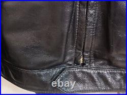 Bates Original Leather Motorcycle Jacket Black with Lining Womens See Measures