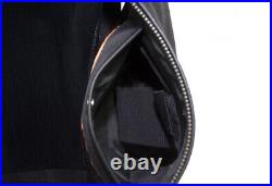 Black Men's Leather Fashion Concealed Biker Black Mesh Lining Collarless Vest