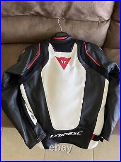 DAINESE RACING 3 D-AIR LEATHER JACKET BLACK/WHITE/LAVA-RED Euro 56 US 46
