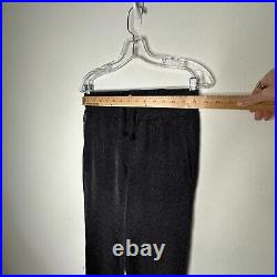 Elaine Field Black Metallic Shimmery Sheer Mesh Tie Waist Slash Pocket Pants 1