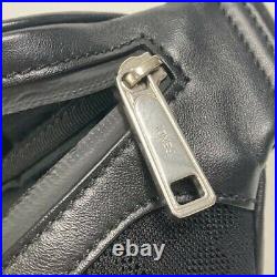 FENDI 7VA483 Zucca Mesh Shoulder Bag Black Polyamide Leather Used F/S From Japan