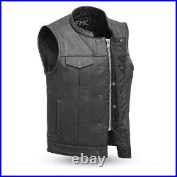 First MFG Men's Leather Vest (BLASTER) FMM690BSF Size XL