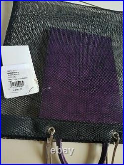 GIVENCHY Crocodile Mesh Shopping Bag Convertible Tote 2pc $2450 Purple/Black nwt