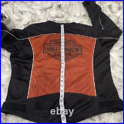 Harley Davidson Black & OrangeVented Mesh Riding Jacket Sz M motorcycle jacket
