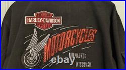 Harley-Davidson LARGE Black Canvas Riding Jacket 103819 Milwaukee Wisconsin