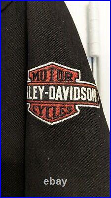 Harley-Davidson LARGE Black Canvas Riding Jacket 103819 Milwaukee Wisconsin