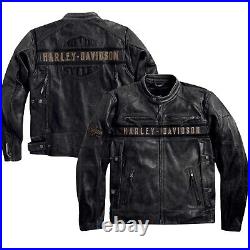 Harley Davidson Men's Passing Link Triple Vent Motorcycle Leather Jacket