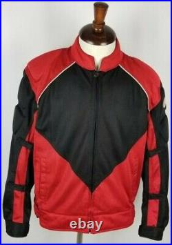 Hein Gericke Men's Armored Padded Motorcycle Riding Jacket Coat Large Red Black