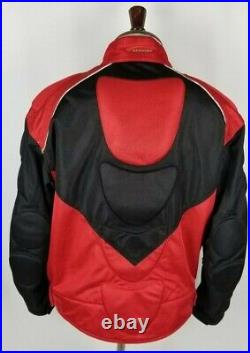 Hein Gericke Men's Armored Padded Motorcycle Riding Jacket Coat Large Red Black