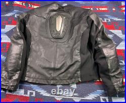 Icon mens leather jacket L black Accelerant perforated motorcycle liner biker S