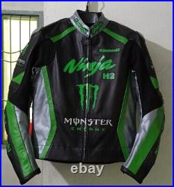 Kawasaki Ninja Jacket Racing Cowhide Leather Motorcycle Biker Jacket