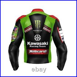 Kawasaki Ninja Motorcycle Motorbike Biker Racing Cowhide Leather Jacket