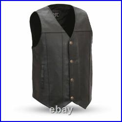 Men's Leather Western Style Vest (GUN RUNNER) FMM611BSF Size 4XL