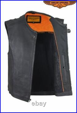 Men's Motorcycle Speedster Gambler Club Vest with Black Mesh Lining and Pockets