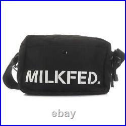 Milkfed. Shoulder Wide Bag Mesh Pocket Canvas Logo Charm Red Black