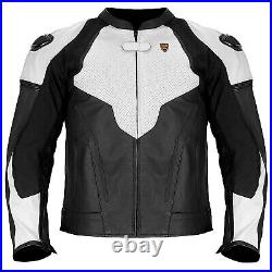 NEW Leather Motorcycle Jacket Touring Armor Biker Jacket GDM Men