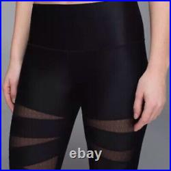 NWT Lululemon High Times Pant Size 4 Tech Mesh Black 7/8 Shiny RARE