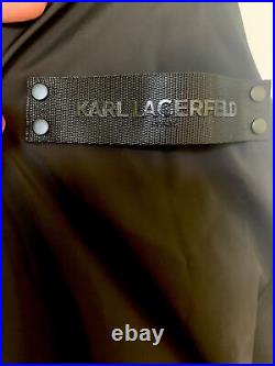 NWTMens Karl Lagerfeld Black Camouflage Bombers Jacket WithMesh Logo Orig. $399