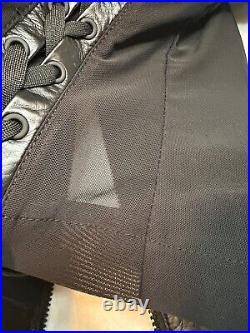 New Blanc Noir Leather & Mesh Black MOTO JACKET Lace-Up On Back Women's Medium