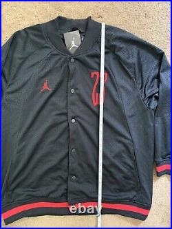 Nike Air Jordan Last Shot Bomber Jacket Black/Red BRED Mesh Size XXL AQ0616-010