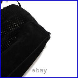 Pedro Garcia Mesh Suede Tote Bag With Pouch Black Made In Spain Ladies