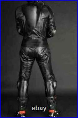 Six Pack Batman Gay Bluf Motorbike Motorcycle Racing Cowhide Leather Suit