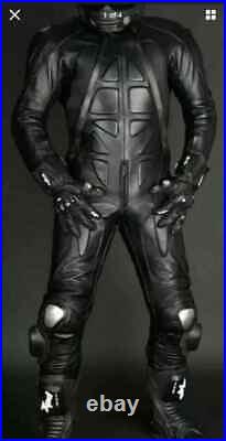 Six Pack Batman Gay Bluf Motorbike Motorcycle Racing Cowhide Leather Suit