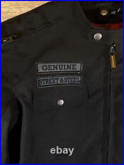 Street and Steel Armored Motorcycle Jacket Mens MEDIUM Black Zipped Pockets AC