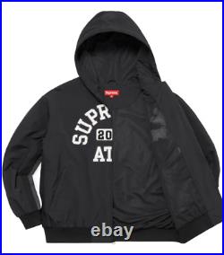 Supreme Appliqué Hooded Track Jacket Collegiate Black Size XL SS23 Supplex Nylon