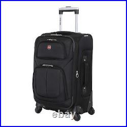 SwissGear Sion Softside Expandable Roller Luggage Suitcase Black, Carry-On 21 In