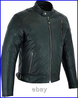 Warrior NEW Mens Motorcycle CE Armours Nappa Cowhide Short Body Leather Jacket