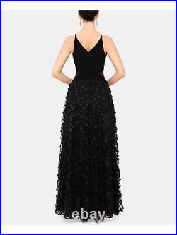 XSCAPE Womens Black Mesh Inserts At Waist Sleeveless Full-Length Gown Dress 10