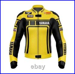 Yamaha New Motorbike Racing Armor Protected Cowhide Leather Jacket CE Approved